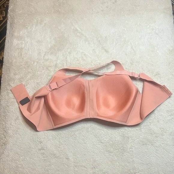 NWOT Knix Catalyst Front Zip Blush Pink Sports Bra sz 8 (40D/DD/DDD/E) - Picture 6 of 8